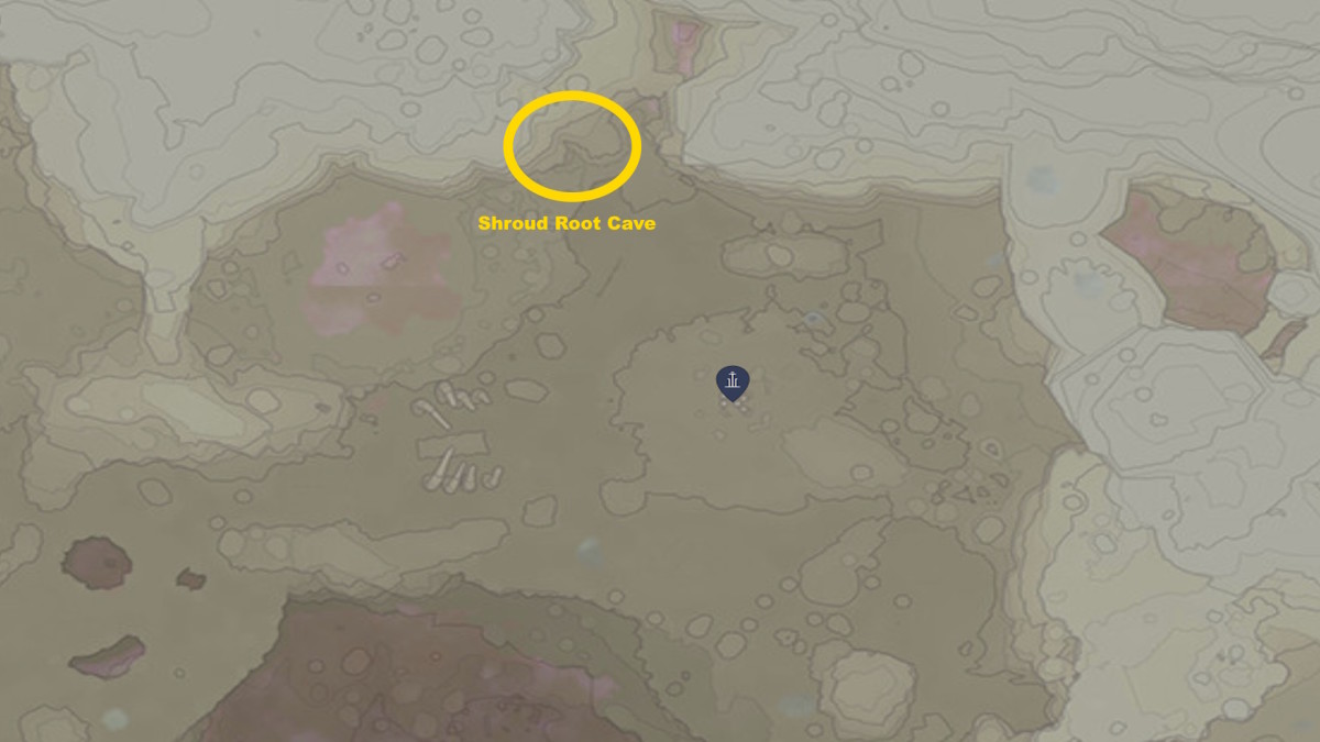 A map showing Enshrouded tin locations near the Nomad Highland tower